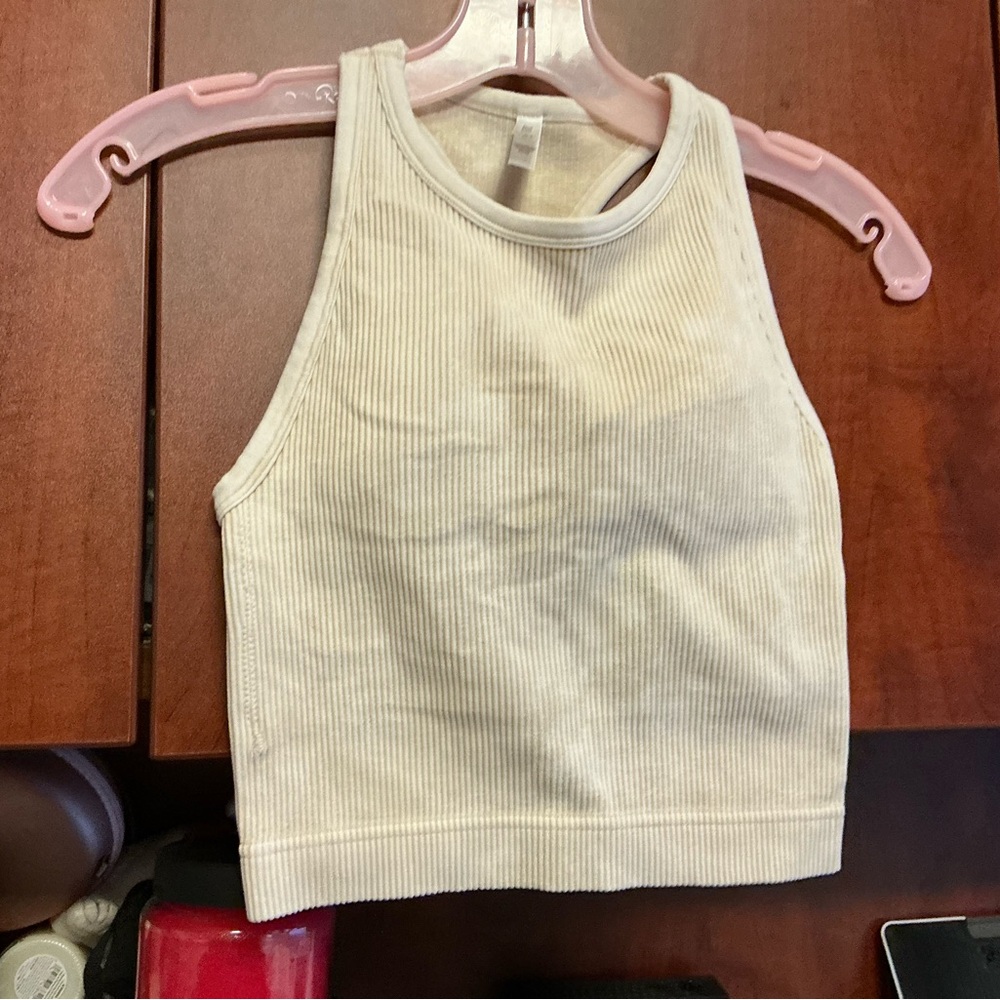 Cream Ribbed Padded Brami